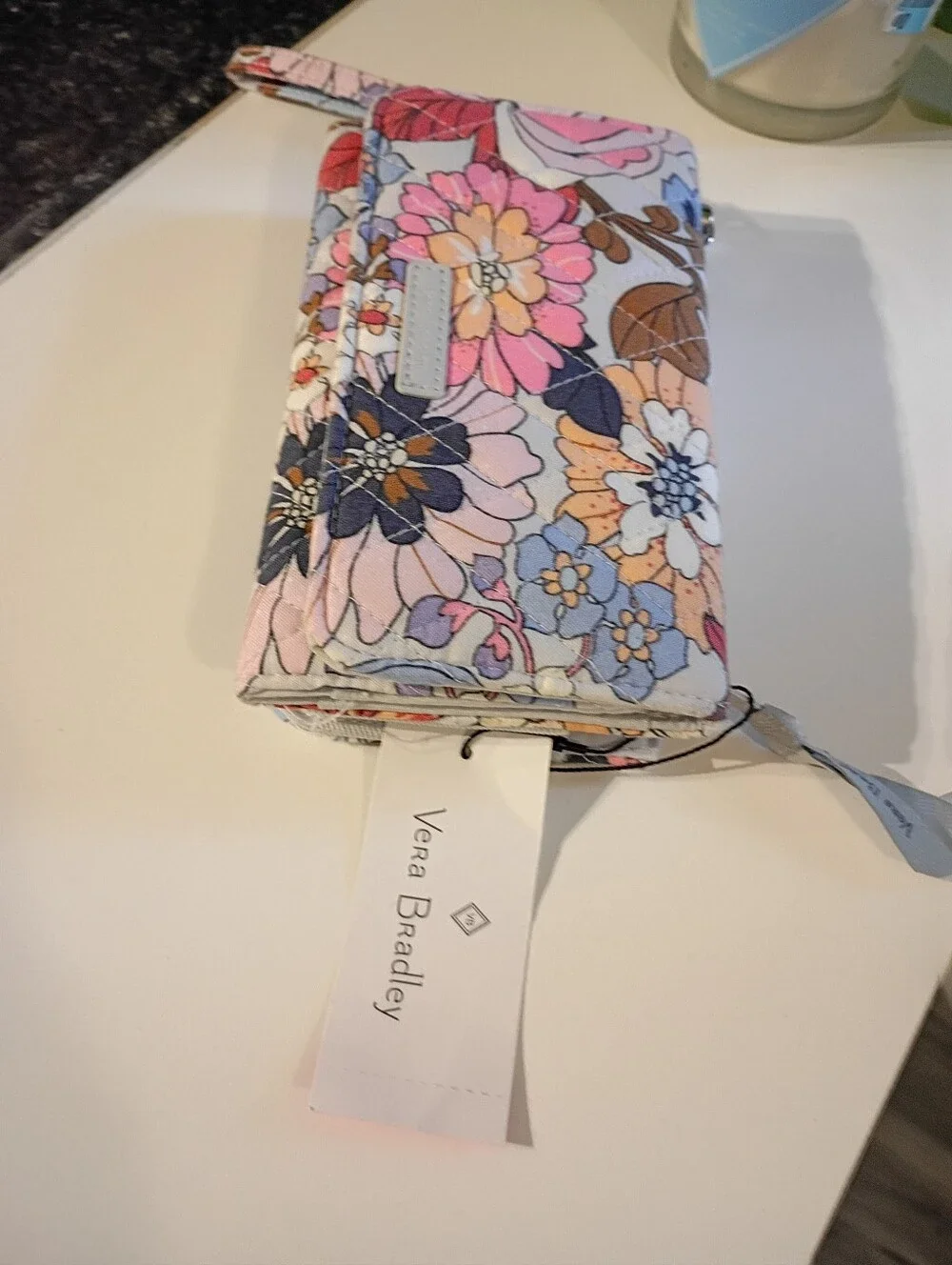 Vera Bradley Multicolor Floral Quilted Wallet in Pink, Yellow, Blue